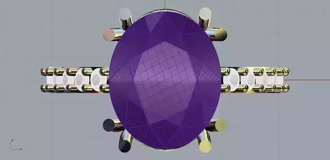 Anello con griffe ovale  3D print model
