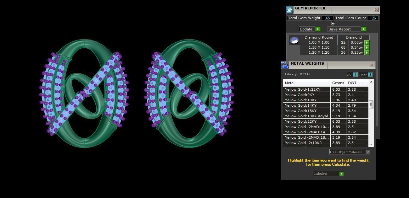 Earring Pendant Set 3dm STL OBJ FBX Renders Details 3D print model_10