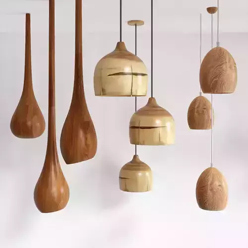 Wooden lamps set