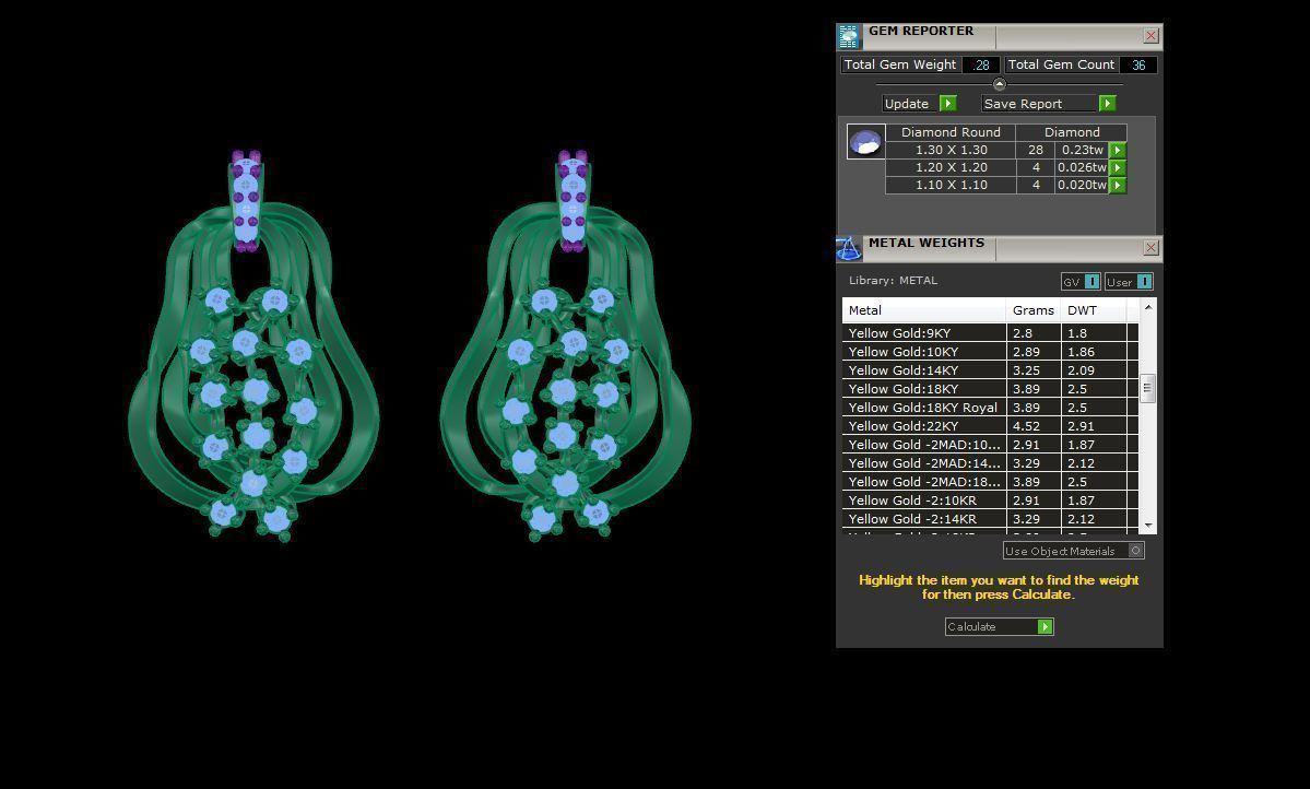 Earring Pendant Set 3dm STL OBJ FBX Renders Details 3D print model_10