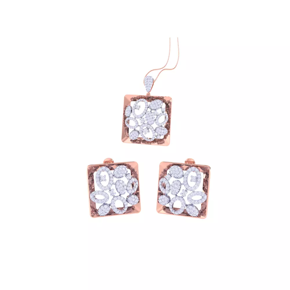 Earring Pendant Set 3dm STL OBJ FBX Renders Details 3D print model_0