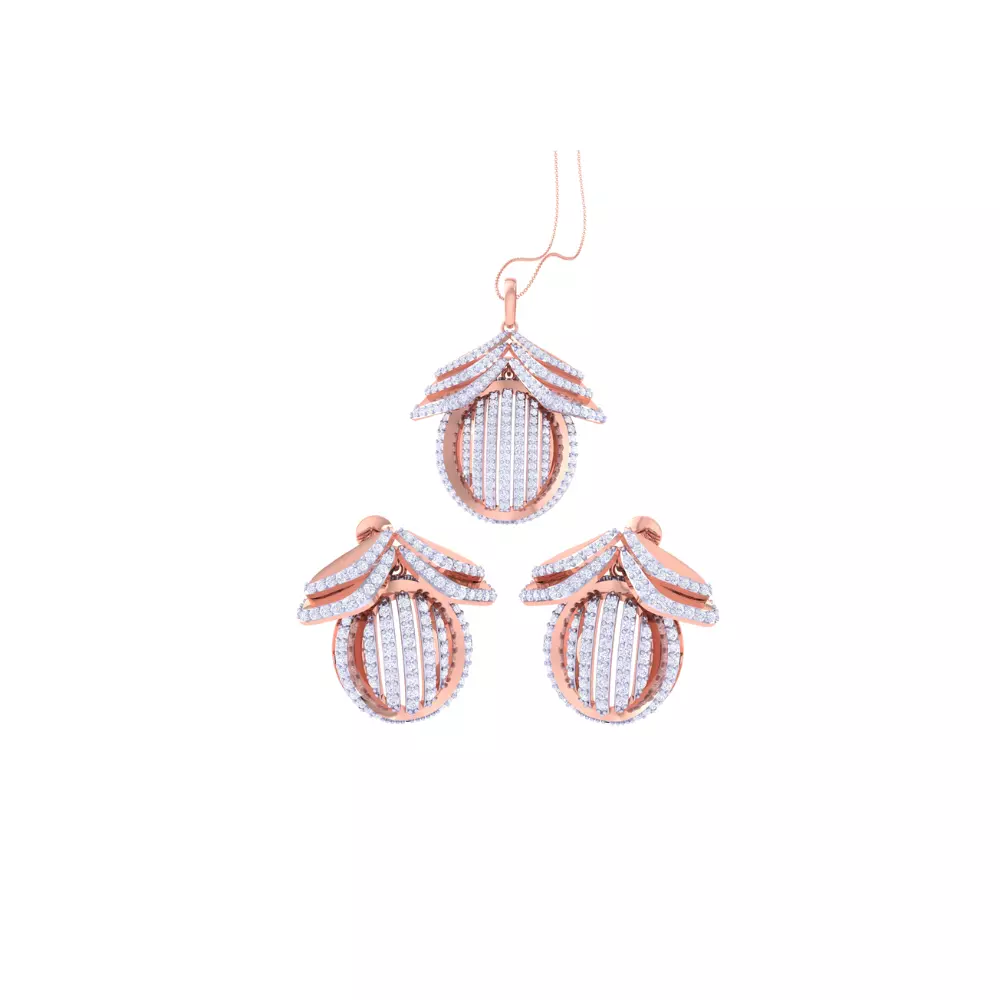 Earring Pendant Set 3dm STL OBJ FBX Renders Details 3D print model_0