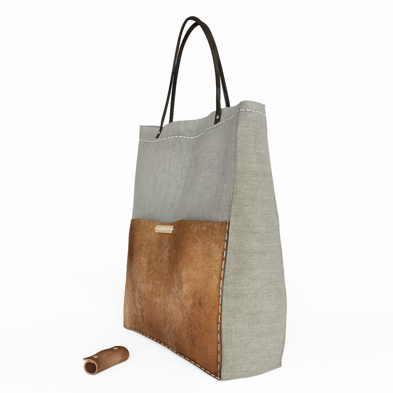 Leather bag 3D model_2