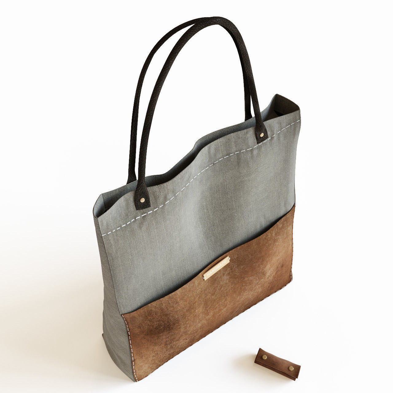 Leather bag 3D model_1