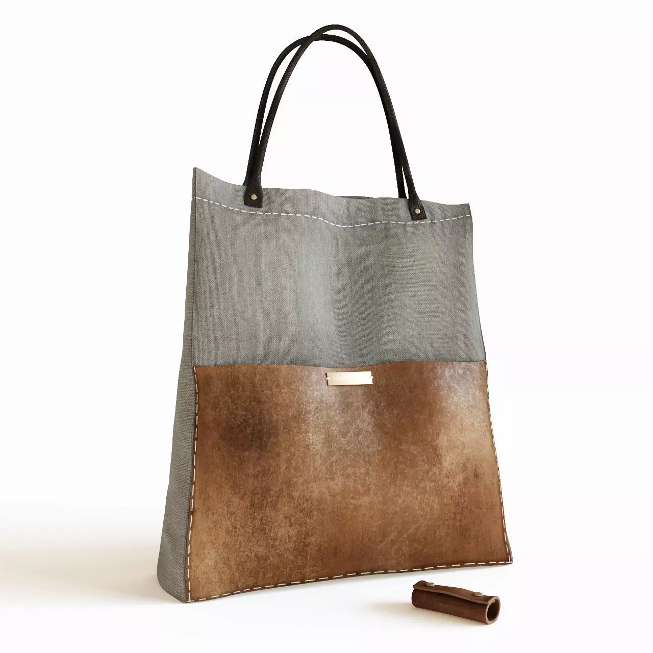 Leather bag 3D model_0