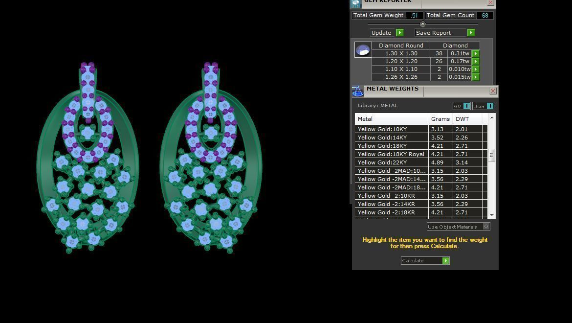 Earring Pendant Set 3dm STL OBJ FBX Renders Details 3D print model_10