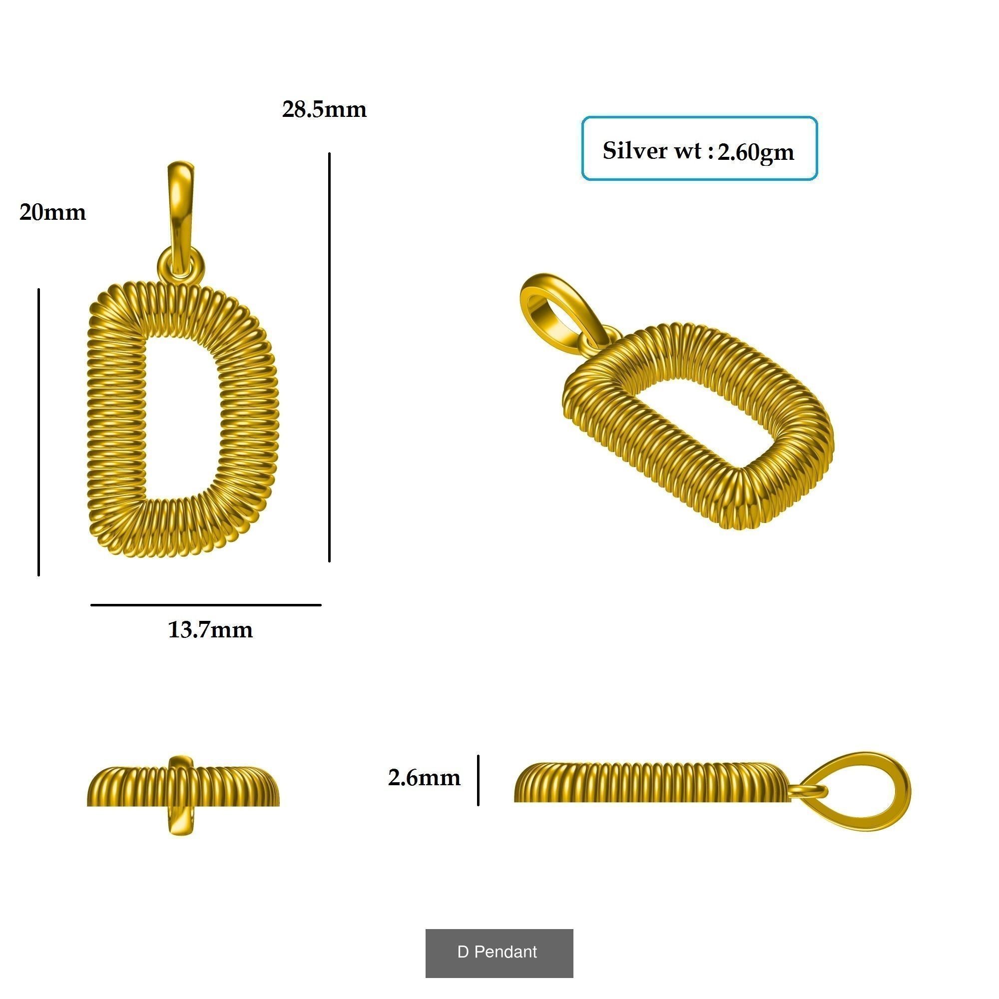 ABCD Pendant 3D Model Collection_7