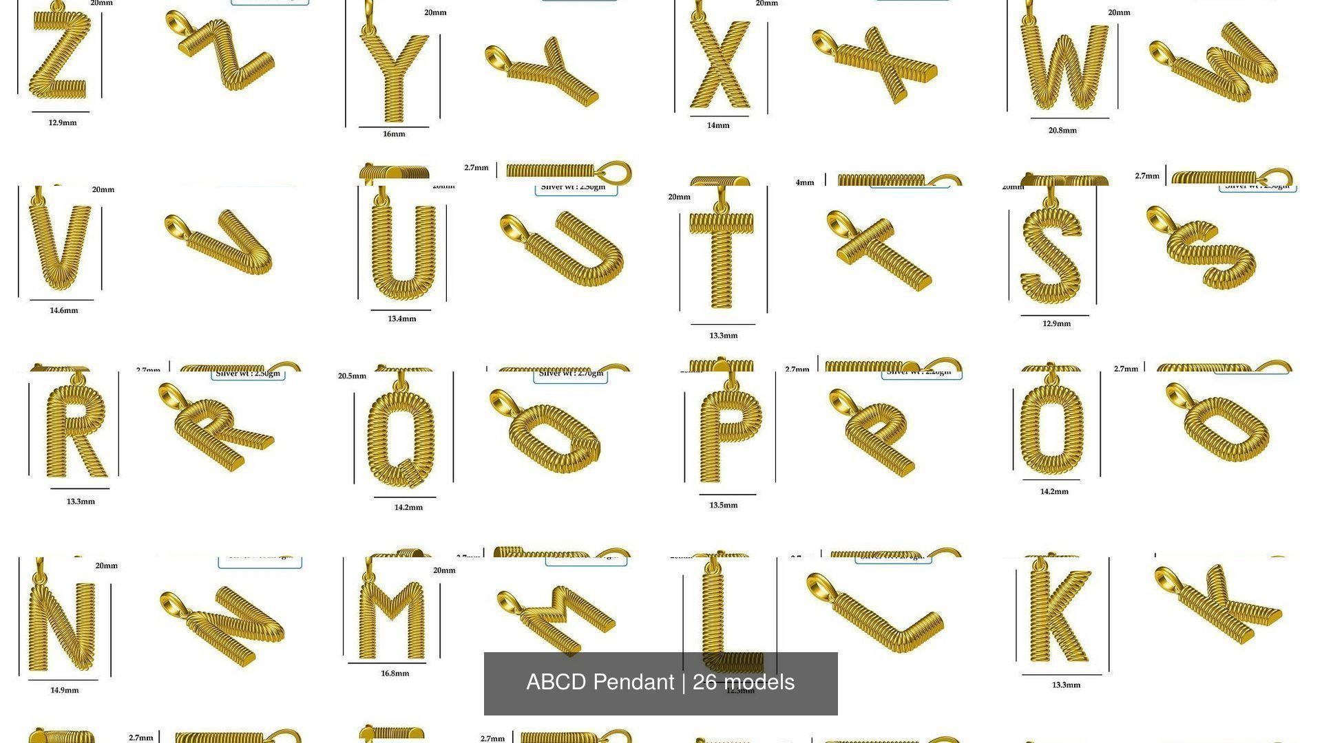 ABCD Pendant 3D Model Collection_2