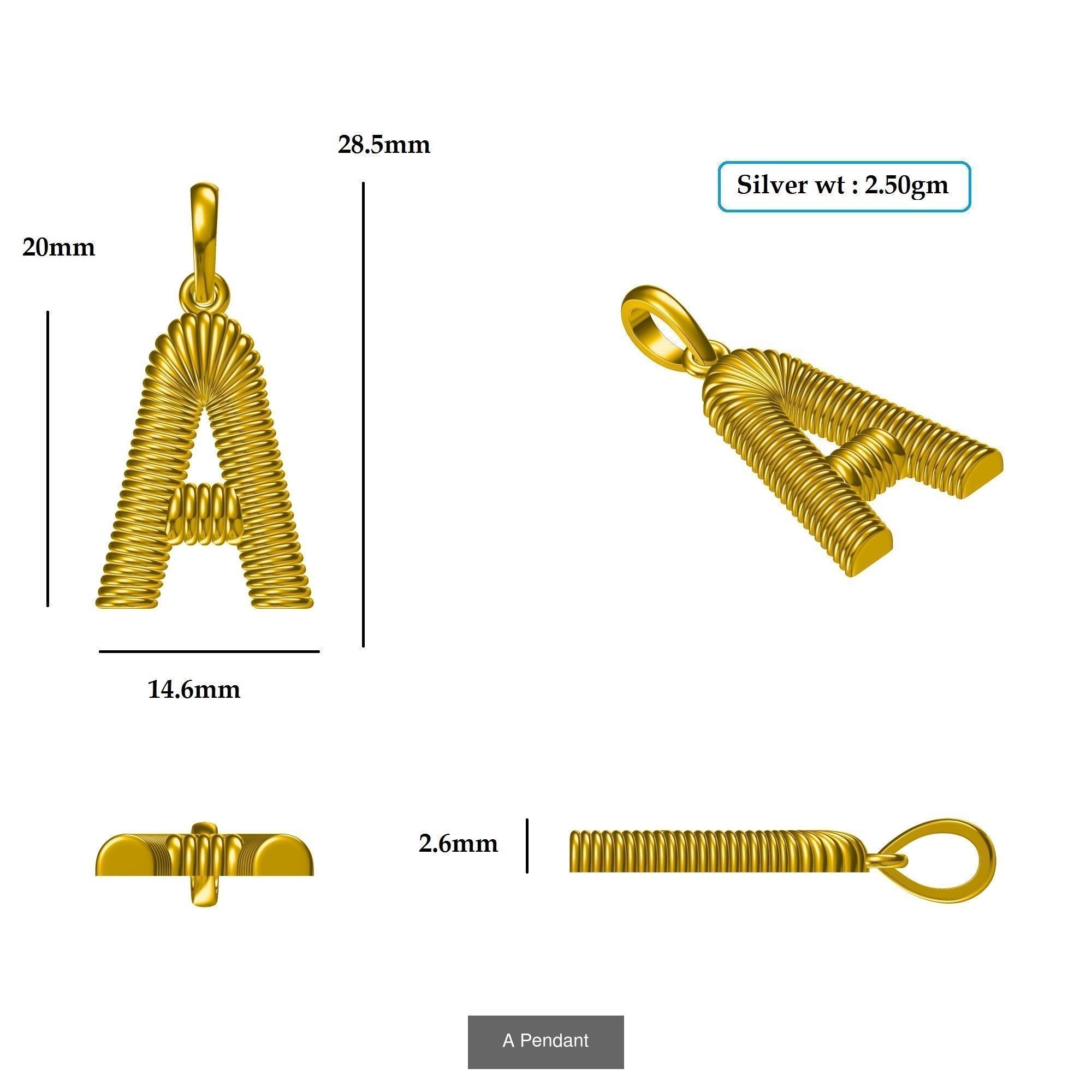 ABCD Pendant 3D Model Collection_5