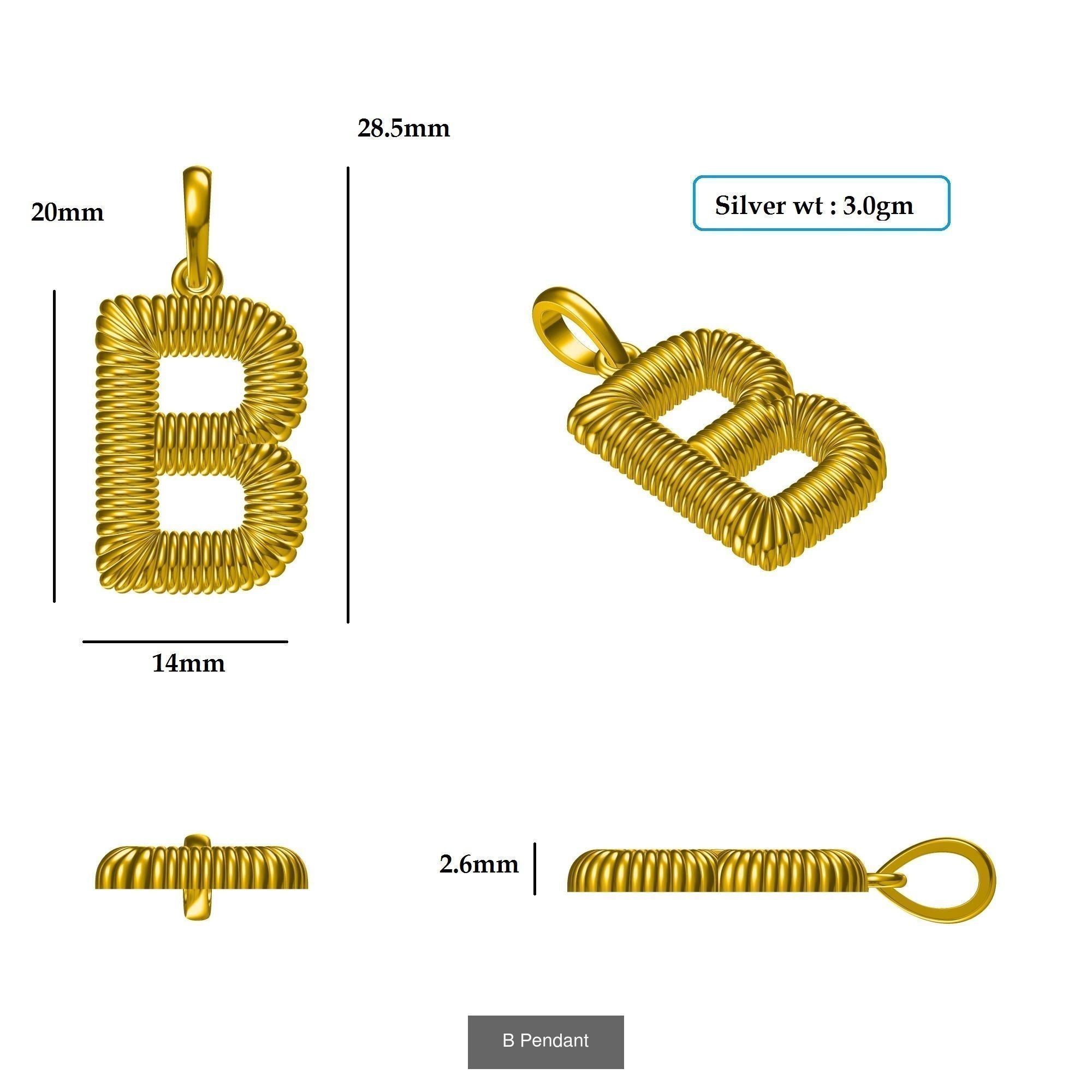 ABCD Pendant 3D Model Collection_8