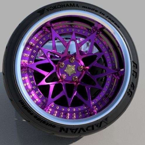 SKF NIKA rims with YOKOHAMA ADVAN tires 1-24 scale 3D model 3D ...