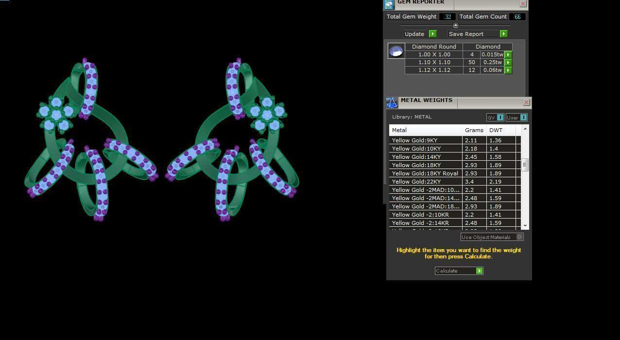 Earring Pendant Set 3dm STL OBJ FBX Renders Details 3D print model_10