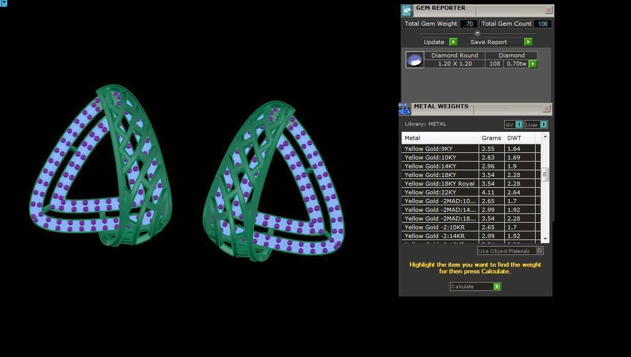 Earring Pendant Set 3dm STL OBJ FBX Renders Details 3D print model_10