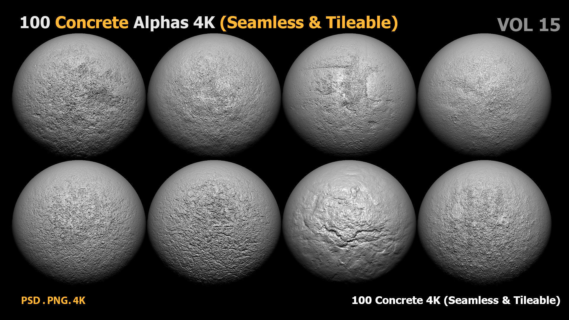 100 Concrete Alphas 4K Seamless Tileable vol 15 Texture_37