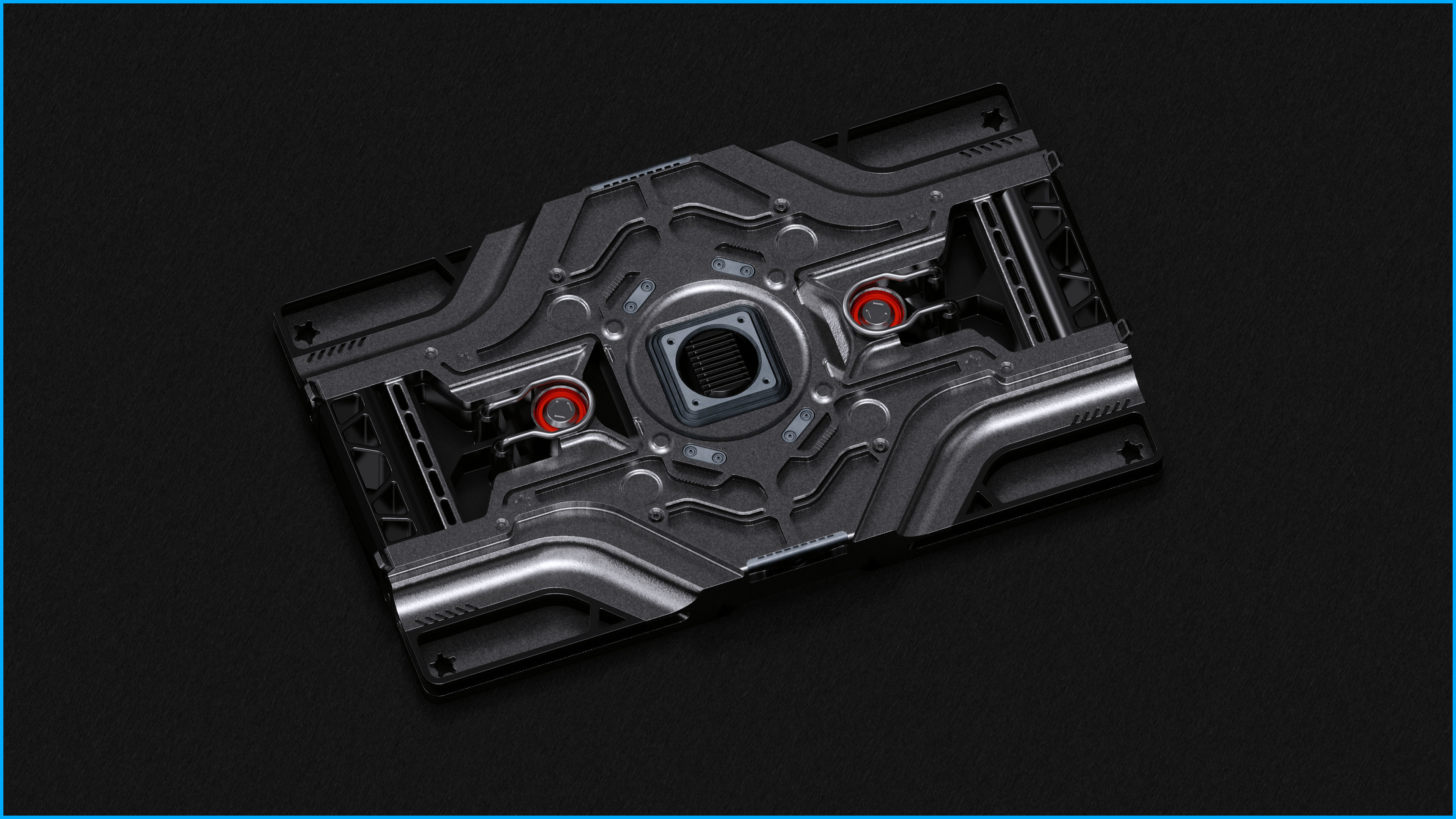 4 SciFi Panels set 3D model_3