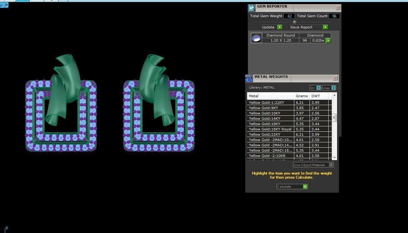 Earring Pendant Set 3dm STL OBJ FBX Renders Details 3D print model_10