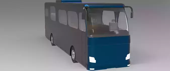 Caravan bus Low-poly 3D model