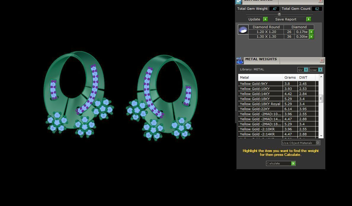 Earring Pendant Set 3dm STL OBJ FBX Renders Details 3D print model_10