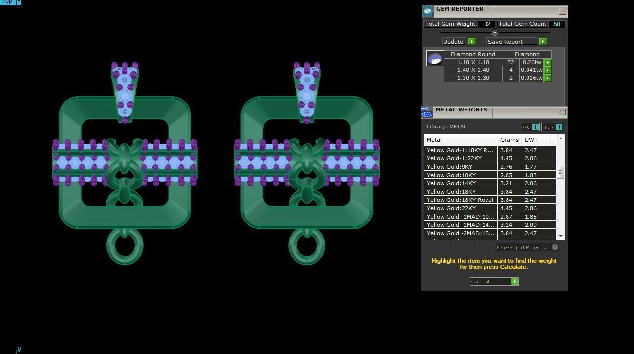 Earring Pendant Set 3dm STL OBJ FBX Renders Details 3D print model_10