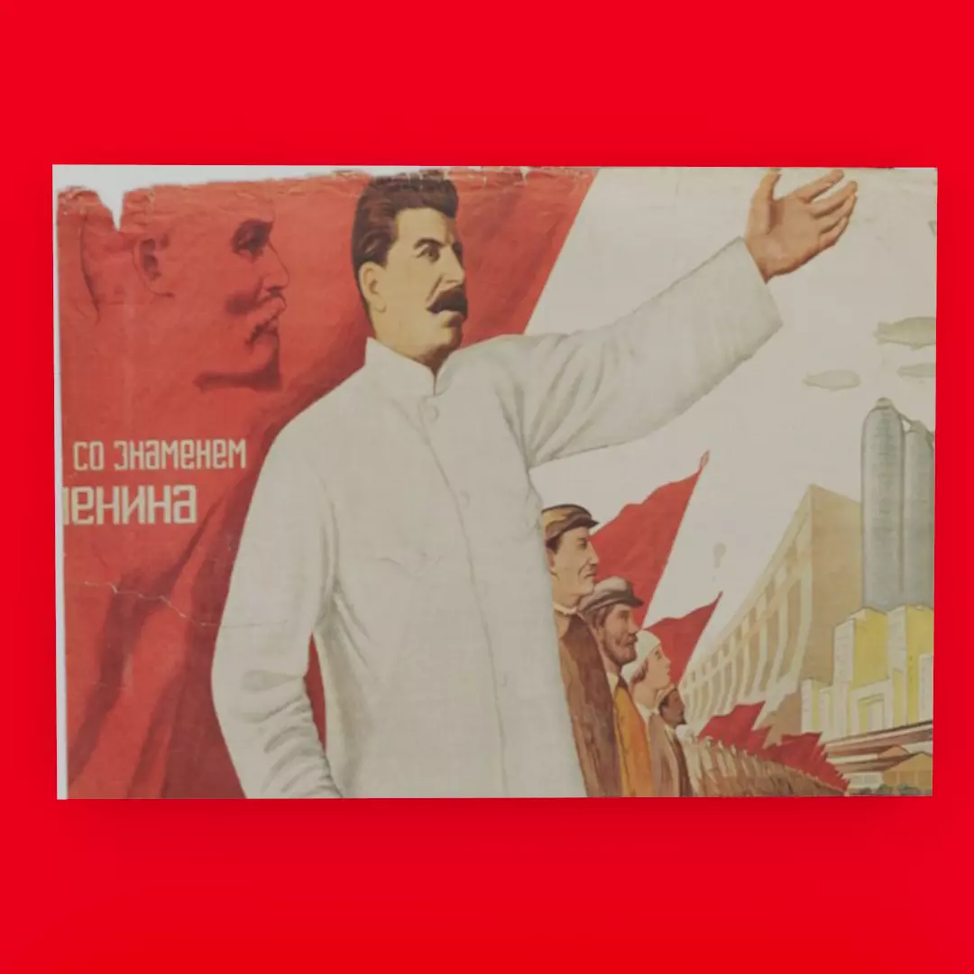 Stalin Soviet poster Low-poly 3D model_0