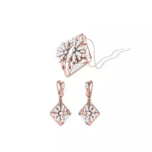 Earring Pendant Set 3dm STL OBJ FBX Renders Details