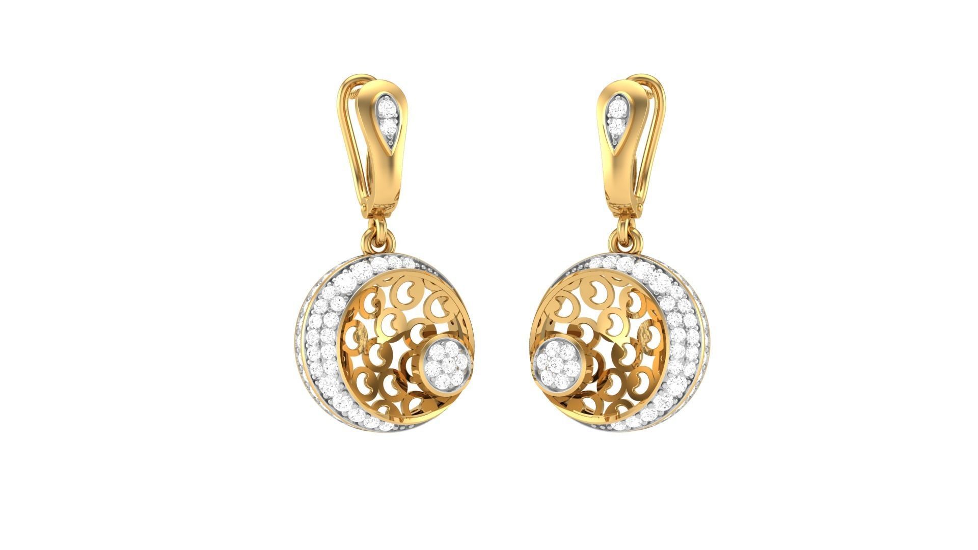 Earring Pendant Set 3dm STL OBJ FBX Renders Details 3D print model_4