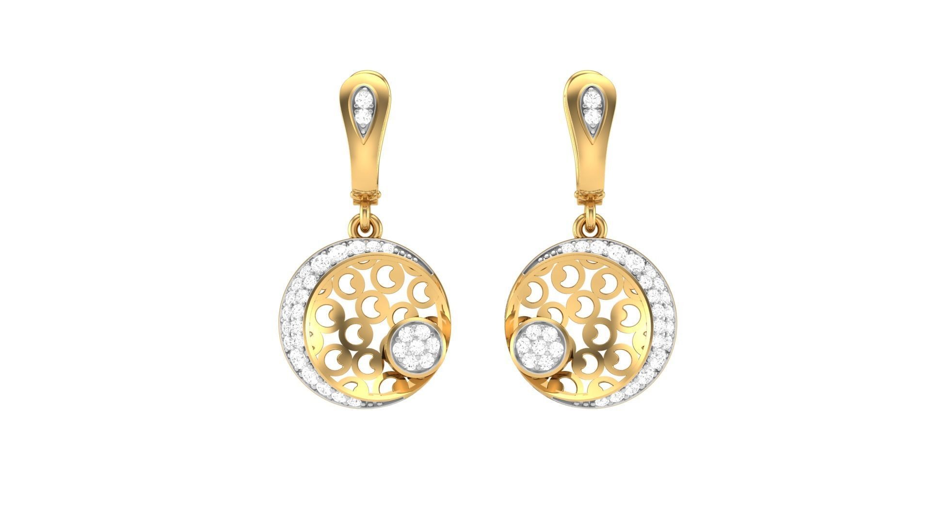 Earring Pendant Set 3dm STL OBJ FBX Renders Details 3D print model_3