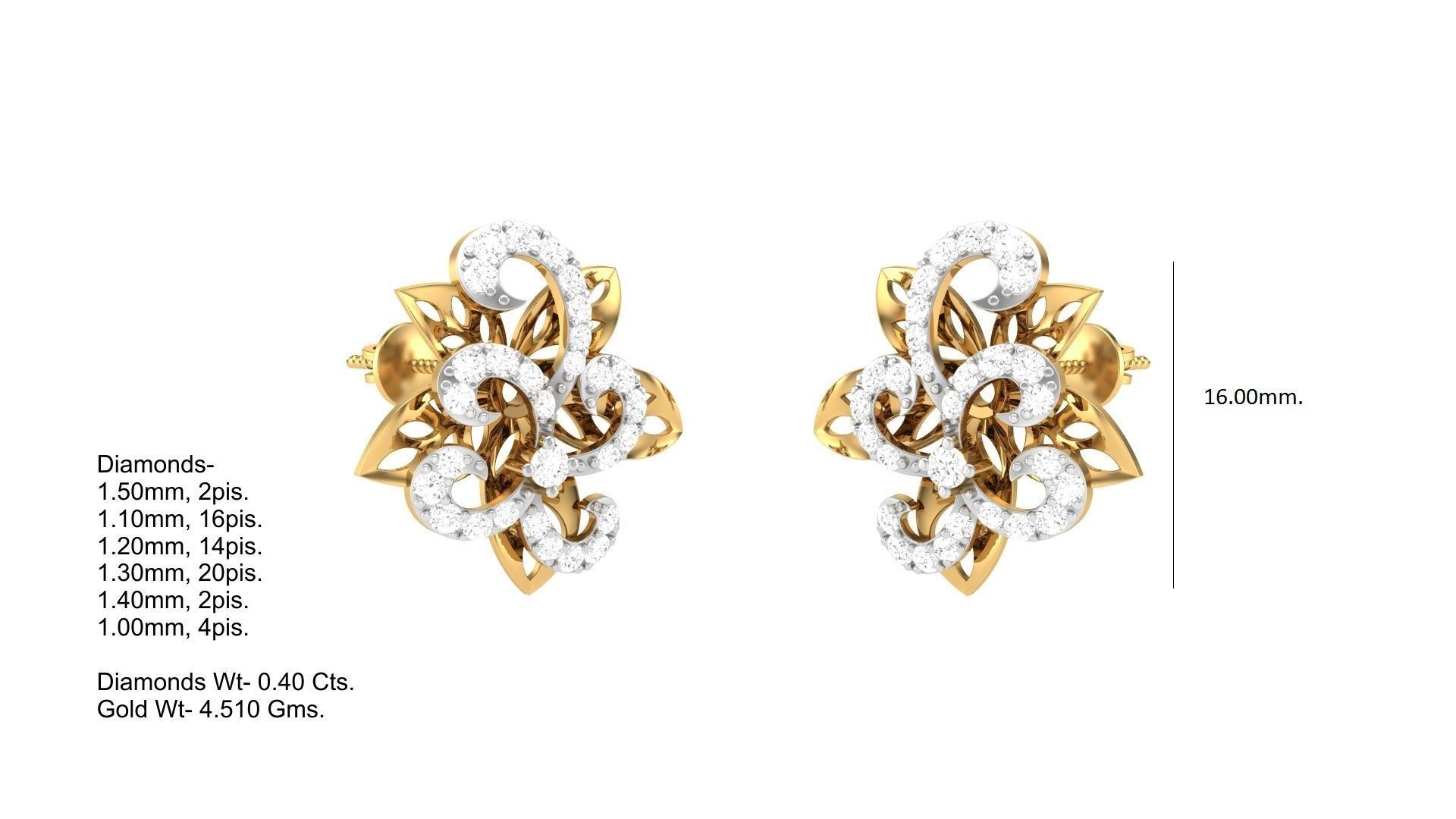 Earring Pendant Set 3dm STL OBJ FBX Renders Details 3D print model_2