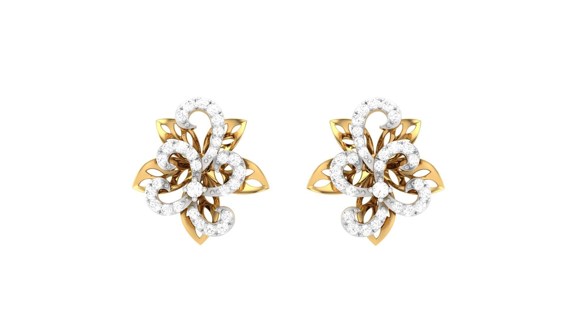 Earring Pendant Set 3dm STL OBJ FBX Renders Details 3D print model_5