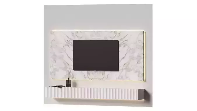 TV set 6 wall unit marble