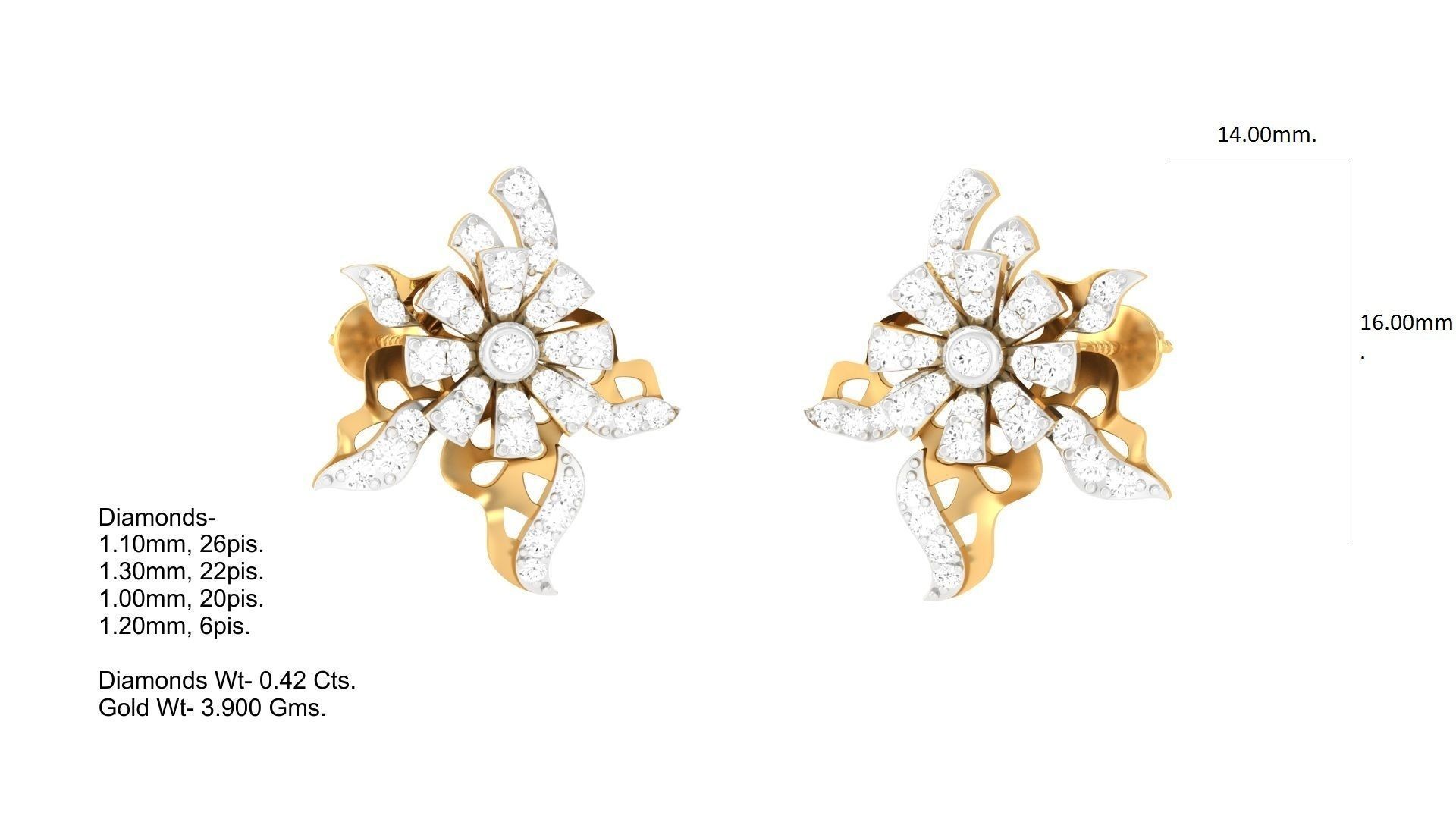 Earring Pendant Set 3dm STL OBJ FBX Renders Details 3D print model_1