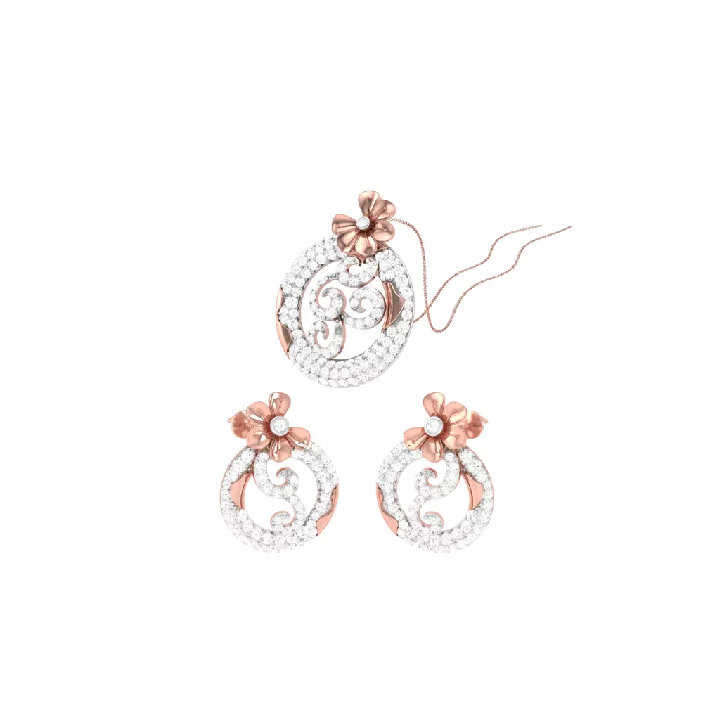 Earring Pendant Set 3dm STL OBJ FBX Renders Details 3D print model_0