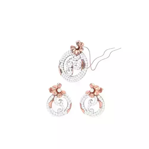 Earring Pendant Set 3dm STL OBJ FBX Renders Details