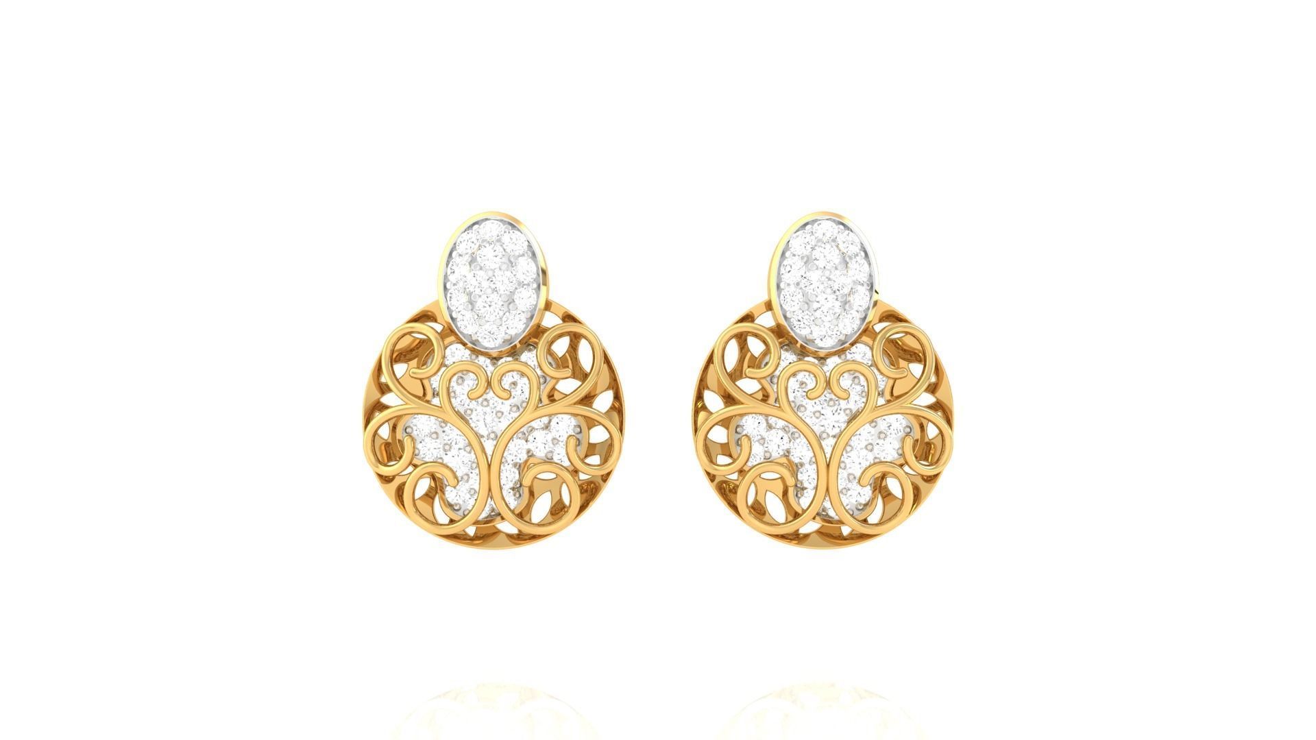 Earring Pendant Set 3dm STL OBJ FBX Renders Details 3D print model_4