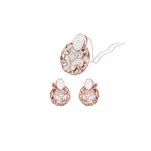 Earring Pendant Set 3dm STL OBJ FBX Renders Details