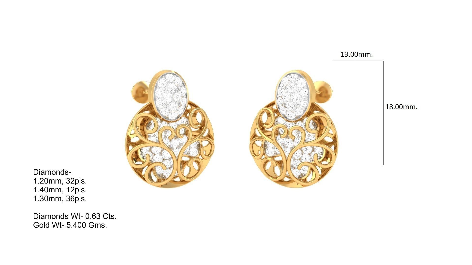 Earring Pendant Set 3dm STL OBJ FBX Renders Details 3D print model_2