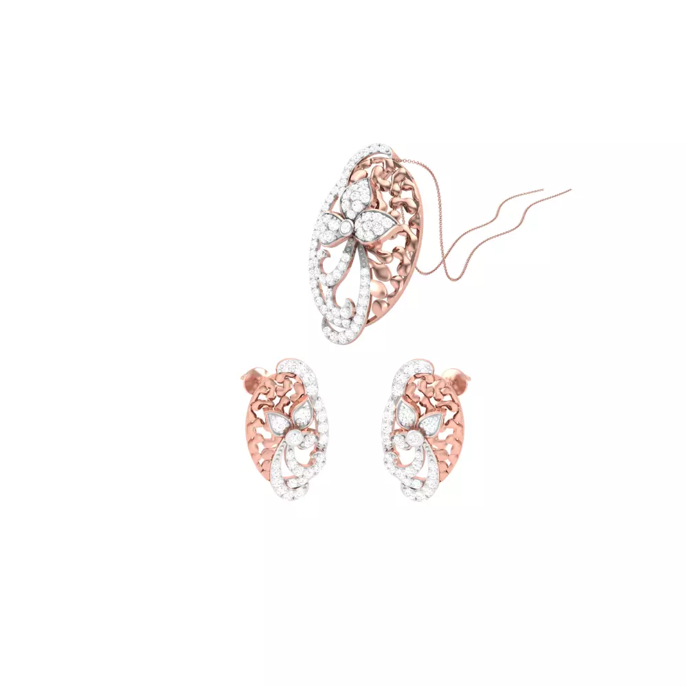 Earring Pendant Set 3dm STL OBJ FBX Renders Details 3D print model_0