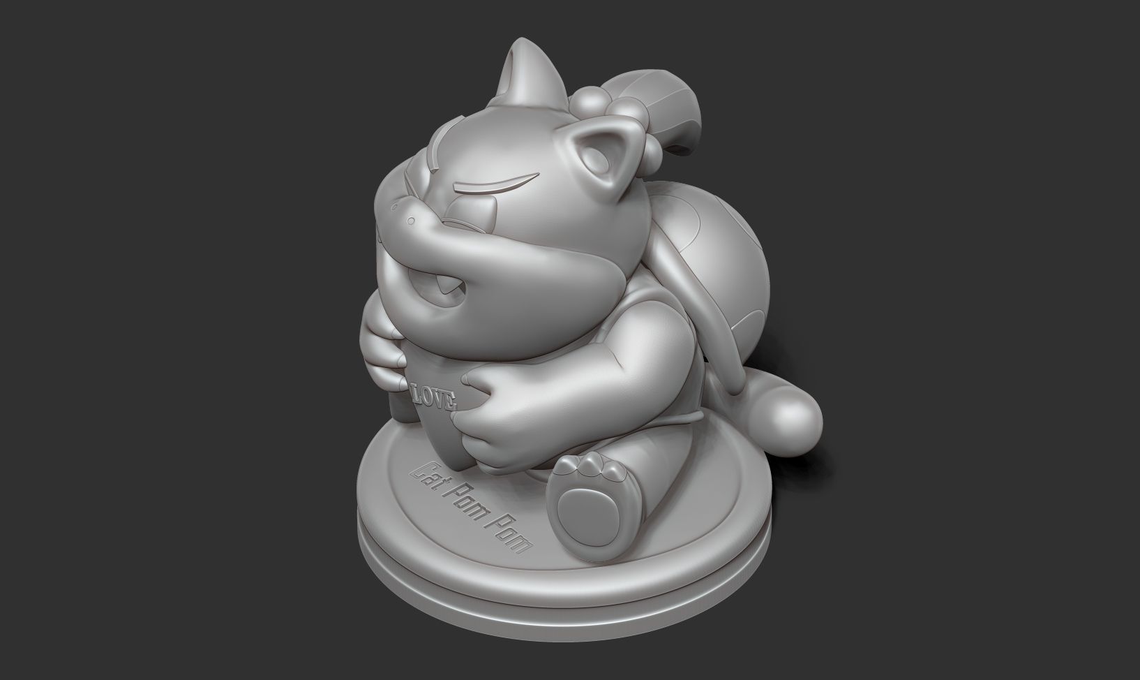 Cat Pom Pom 3D print model_12