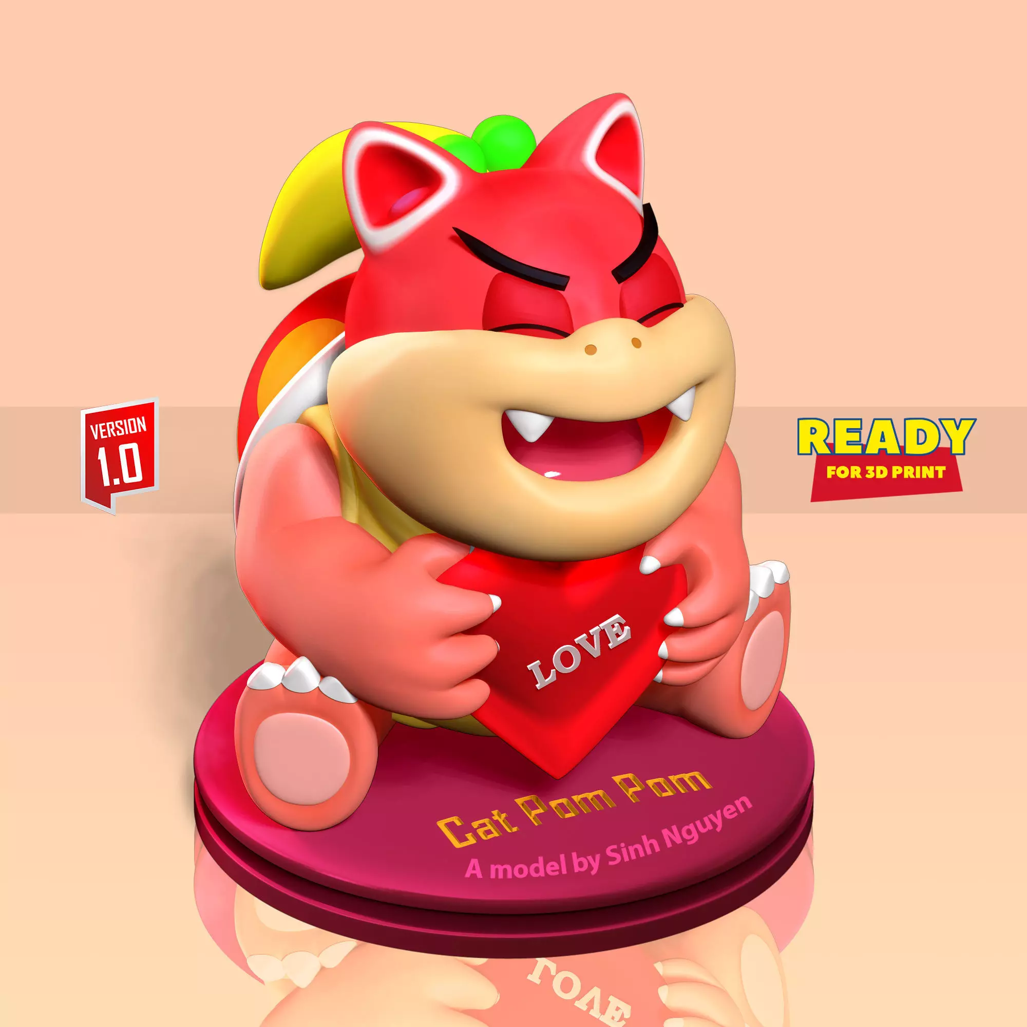 Cat Pom Pom 3D print model_0