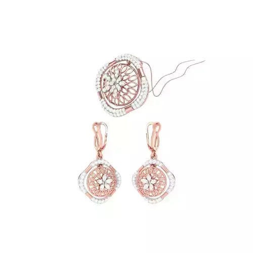 Earring Pendant Set 3dm STL OBJ FBX Renders Details
