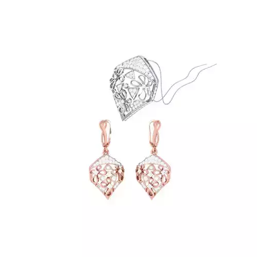 Earring Pendant Set 3dm STL OBJ FBX Renders Details