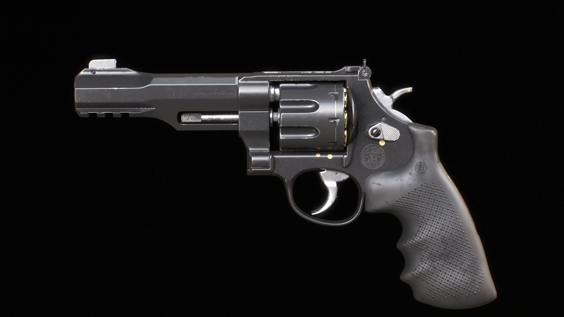 SW Revolver Low-poly 3D model_10