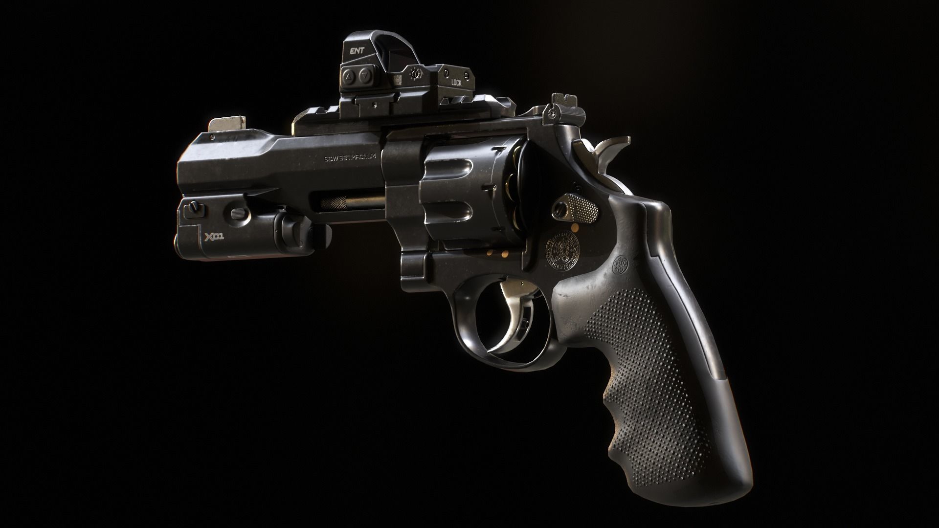 SW Revolver Low-poly 3D model_6