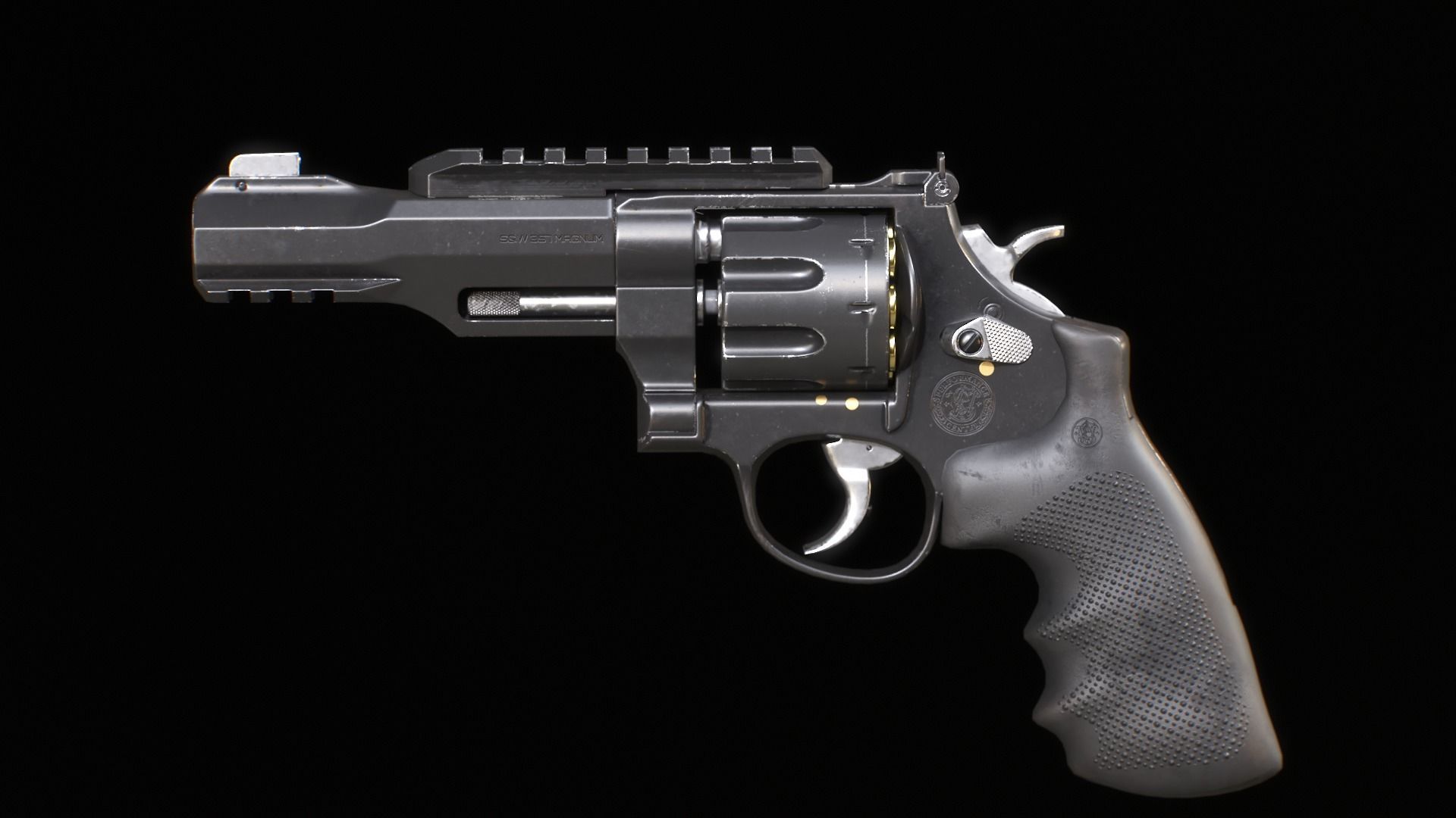 SW Revolver Low-poly 3D model_11