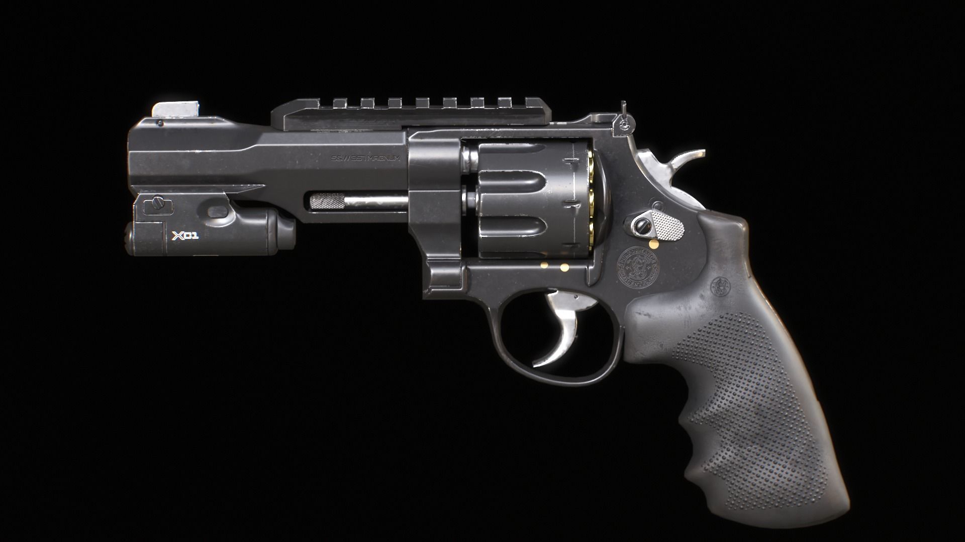 SW Revolver Low-poly 3D model_13