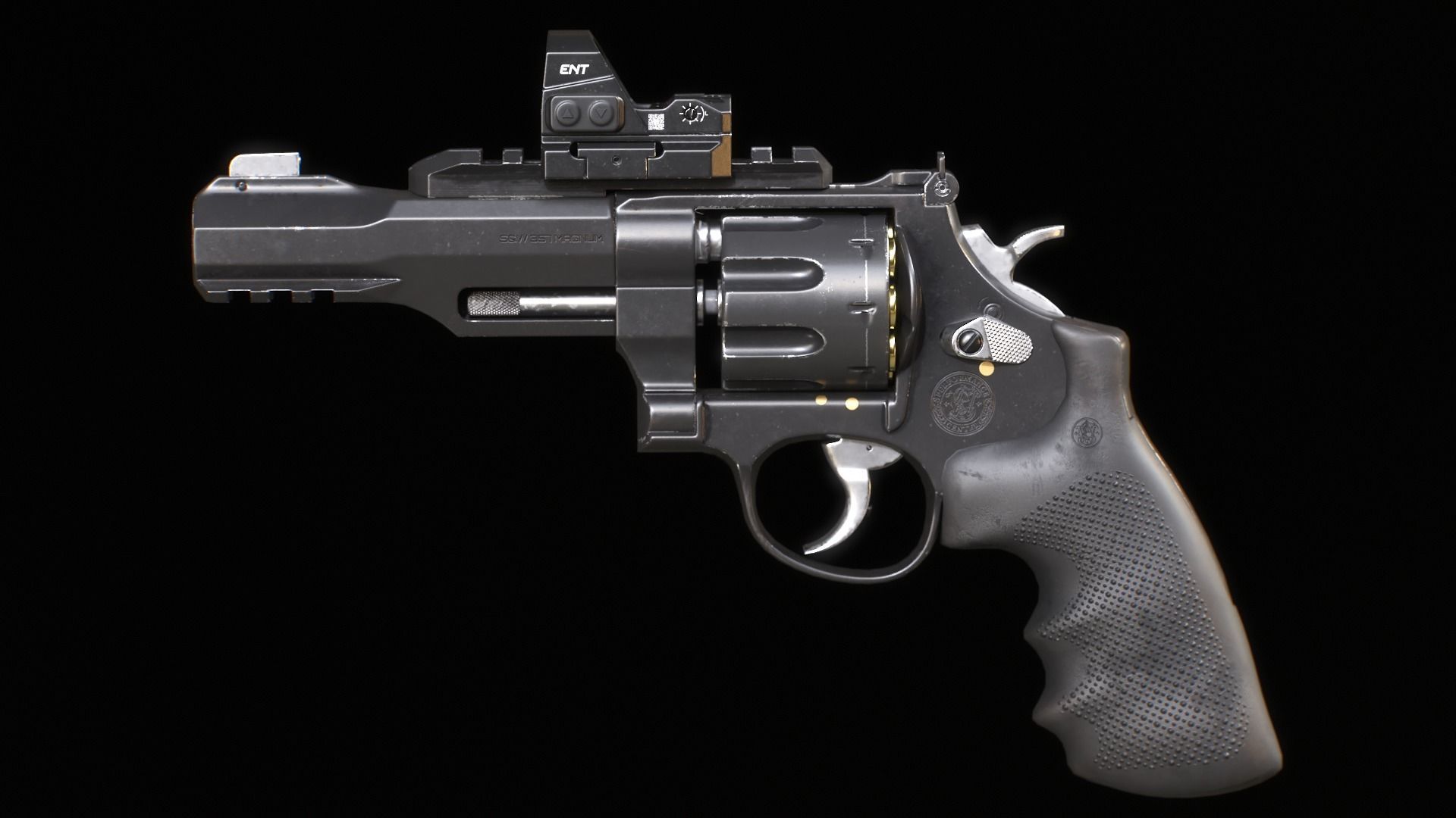 SW Revolver Low-poly 3D model_12