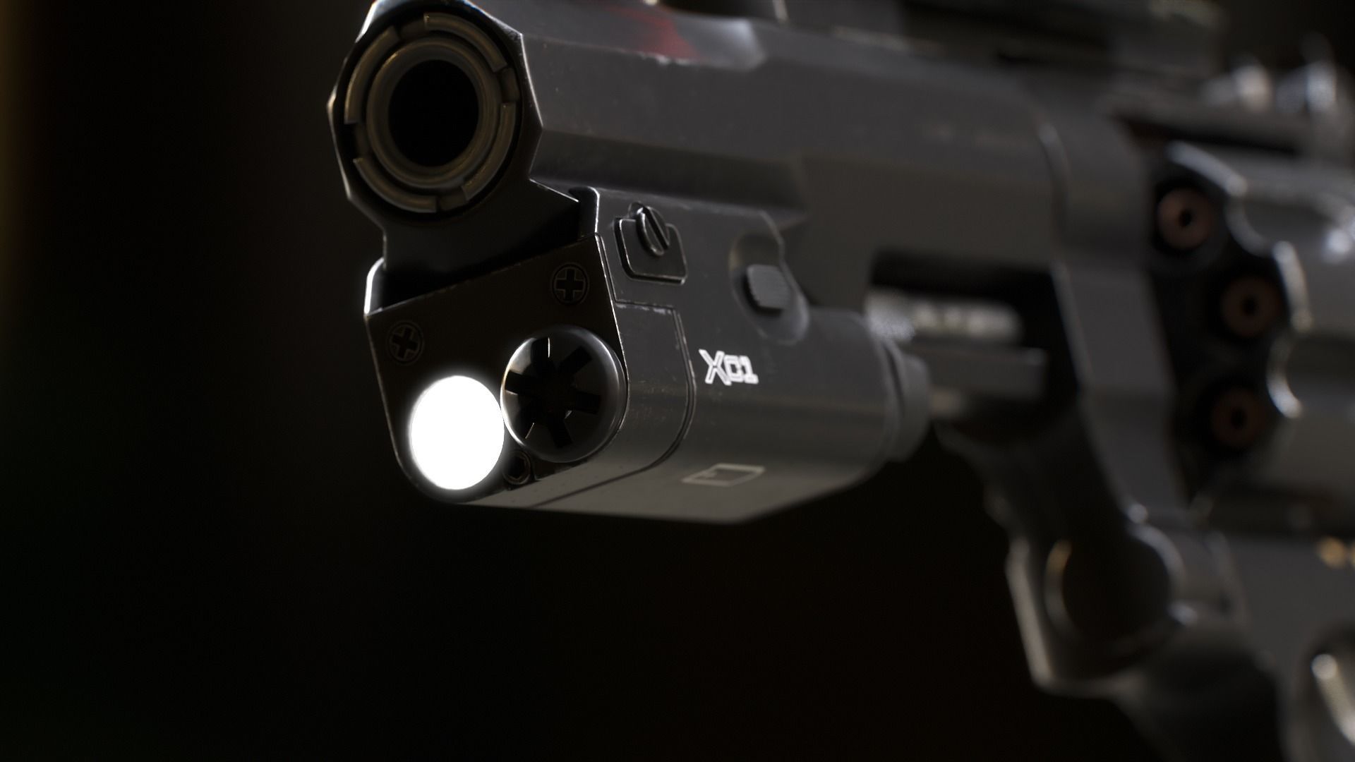 SW Revolver Low-poly 3D model_9