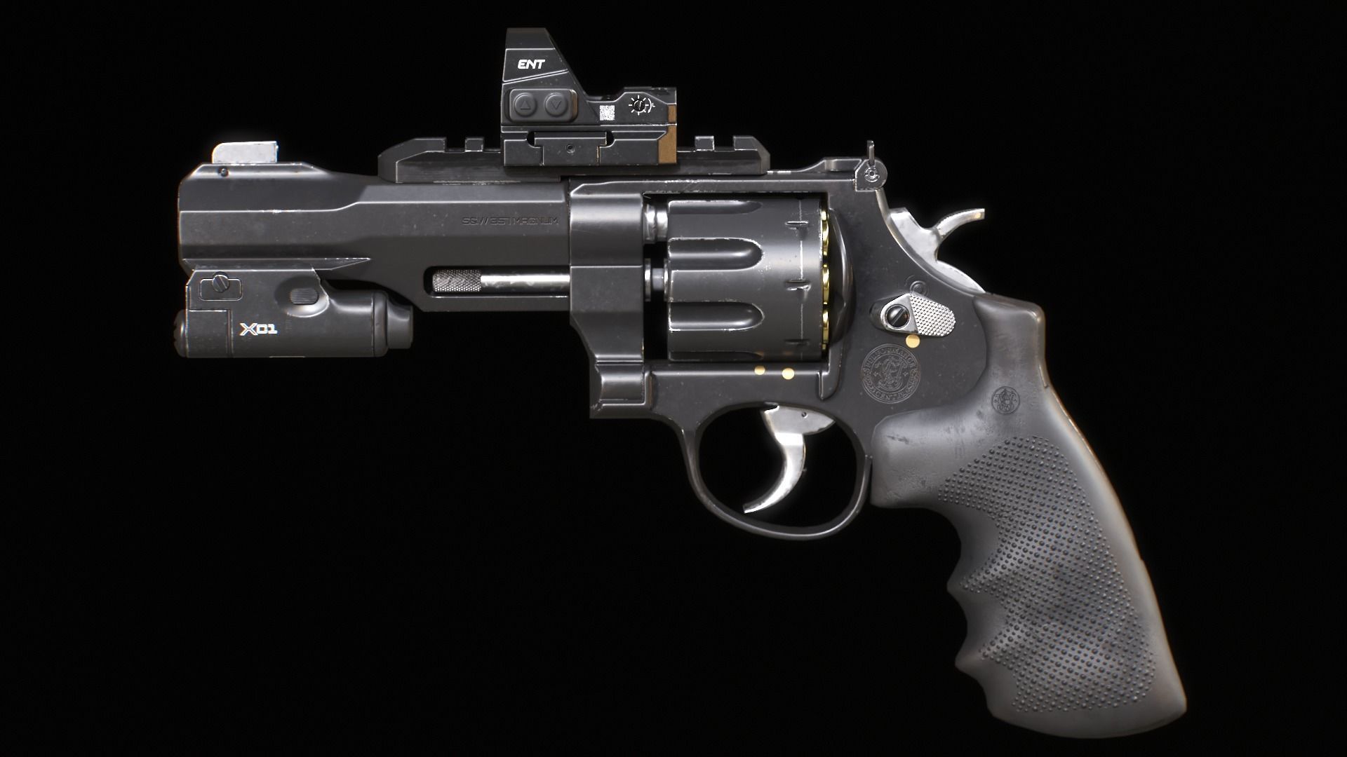 SW Revolver Low-poly 3D model_14