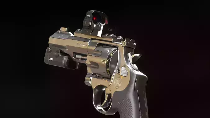 SW Revolver Low-poly 3D model