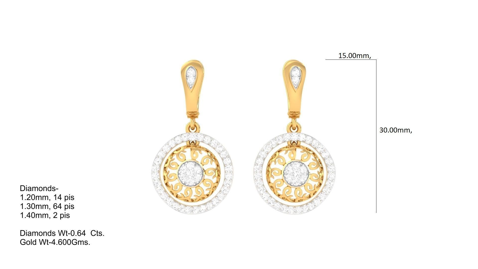 Earring Pendant Set 3dm STL OBJ FBX Renders Details 3D print model_2